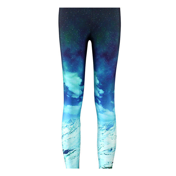 Women Hot Leggings Digital Print Ice and Snow-Aria Doejay