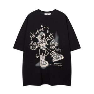 Cartoon Cotton T-shirt For Men And Women-Aria Doejay