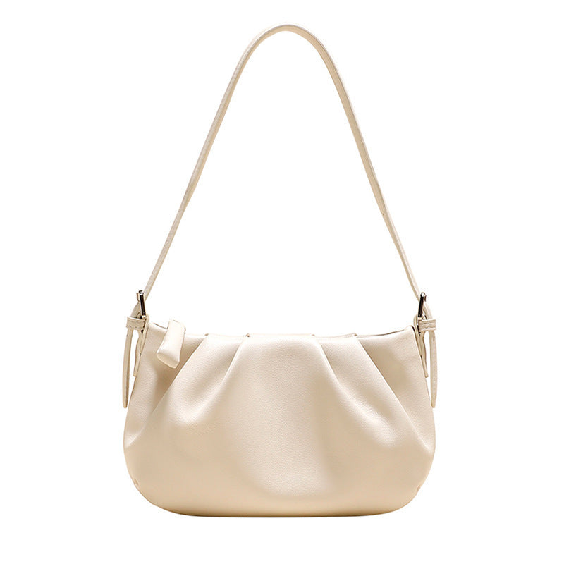 High-Grade One-shoulder Crossbody Underarm Leather Folds Cloud Bag-Aria Doejay