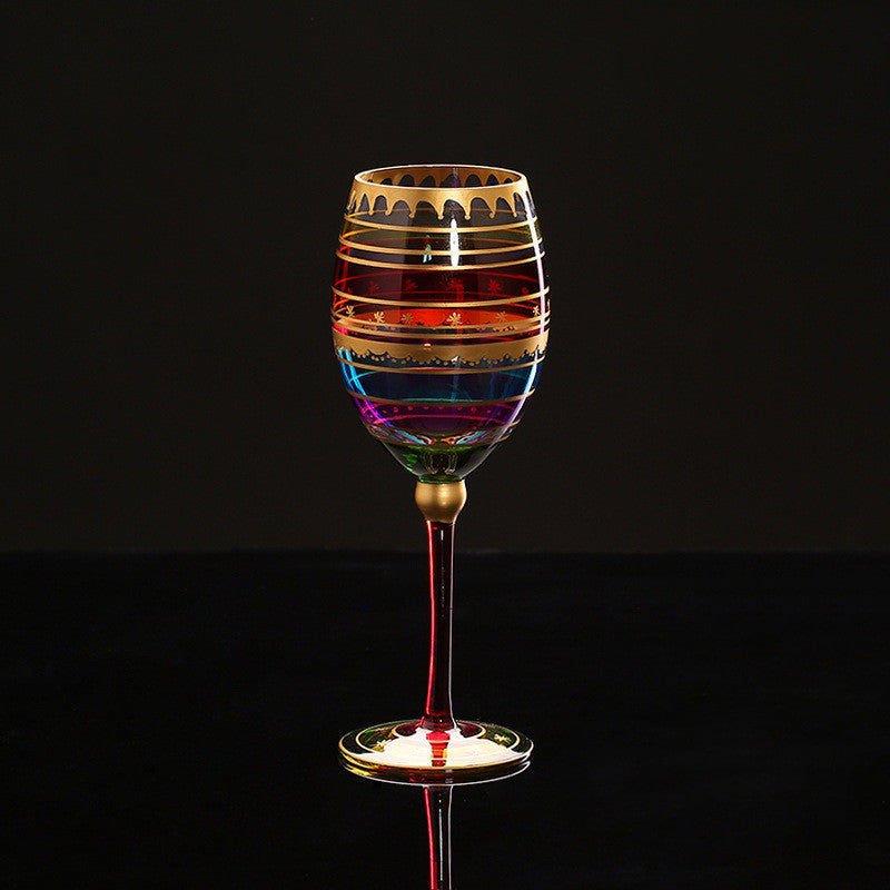 Stained glass tall wine glass-Aria Doejay