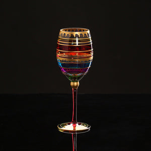 Stained glass tall wine glass-Aria Doejay