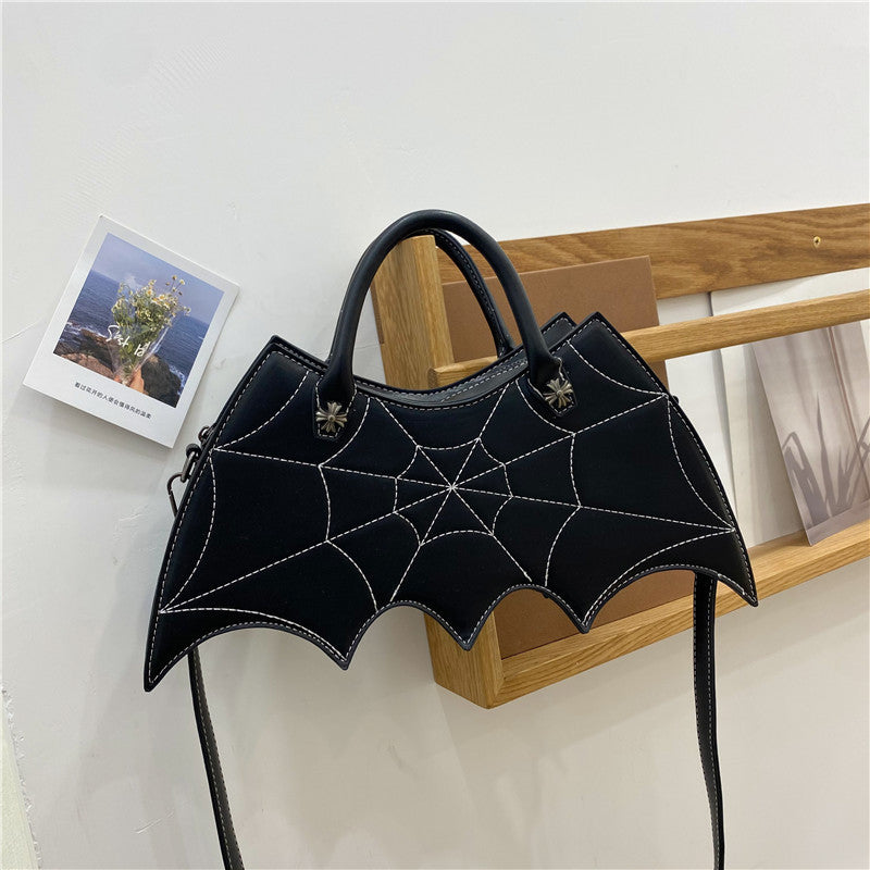 Halloween Spider Web Shape Shoulder Bags Personality Batgirl Tide Pu Handbags Fashoin Messenger Crossbody Bag-Aria Doejay