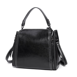 Leather bags wholesale Korean style new oil wax leather fashion all-match portable Shoulder Messenger Bag-Aria Doejay