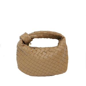 Woven Croissant Knotted Handbag Underarm Hand Bag-Aria Doejay