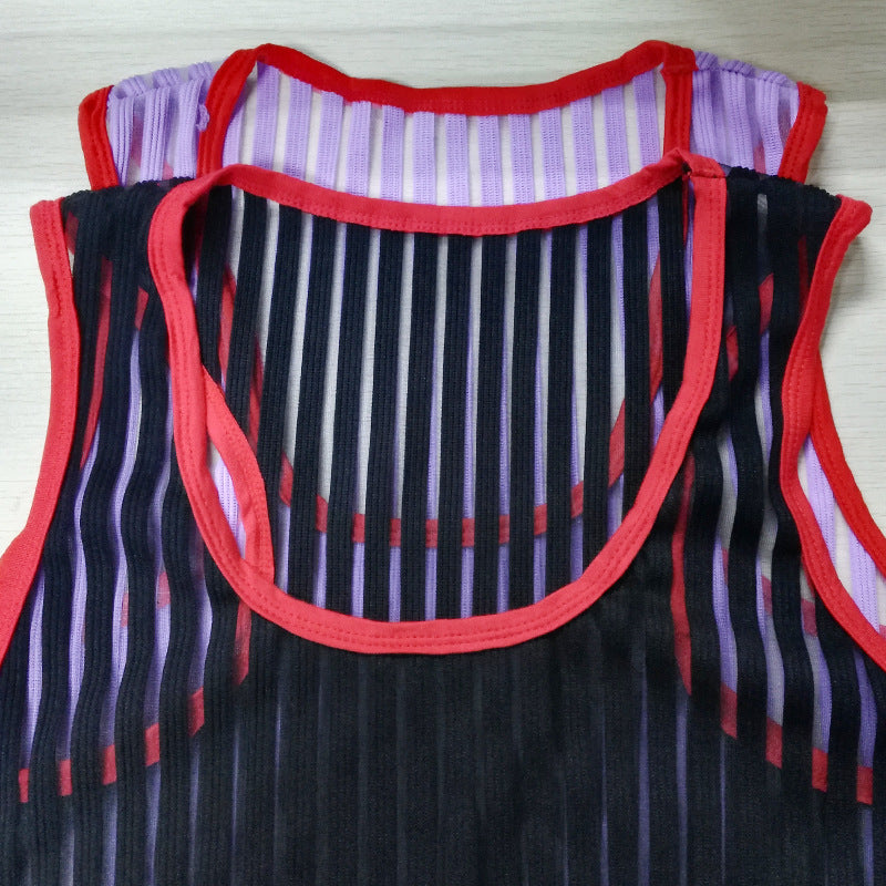 Men's vest mesh transparent vest-Aria Doejay