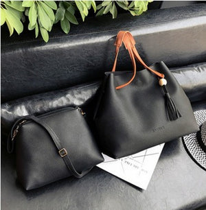 new wooden bucket bag - two piece suit bag fringed fashion handbag shoulder diagonal package wholesale