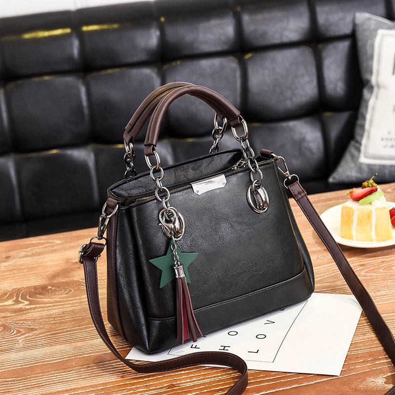 new fashion autumn Korean female bag handbag minimalist atmosphere all-match Leather Shoulder Messenger Bag