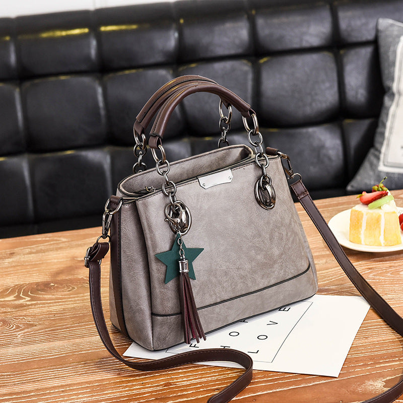 new fashion autumn Korean female bag handbag minimalist atmosphere all-match Leather Shoulder Messenger Bag