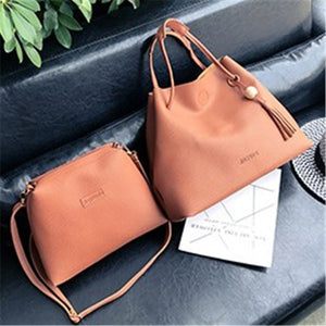 new wooden bucket bag - two piece suit bag fringed fashion handbag shoulder diagonal package wholesale