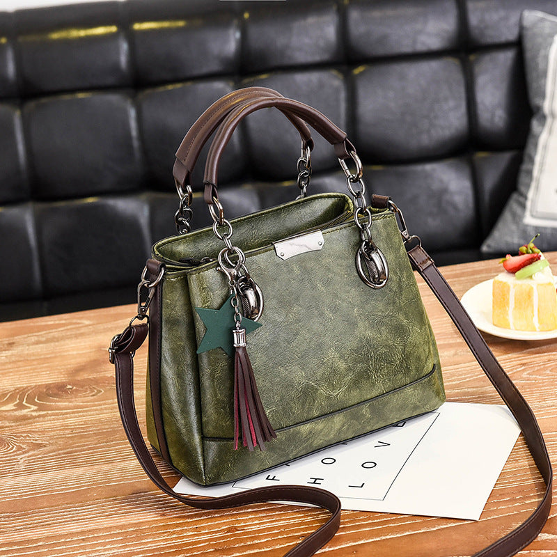 new fashion autumn Korean female bag handbag minimalist atmosphere all-match Leather Shoulder Messenger Bag