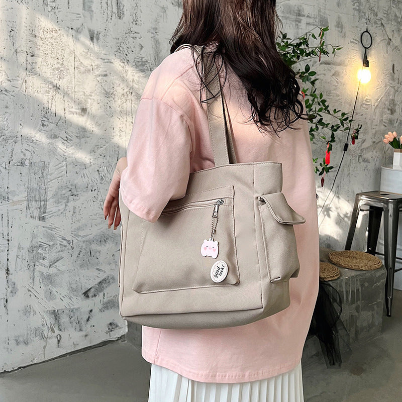 Simple Crossbody Versatile Multi-pocket Canvas Handbag