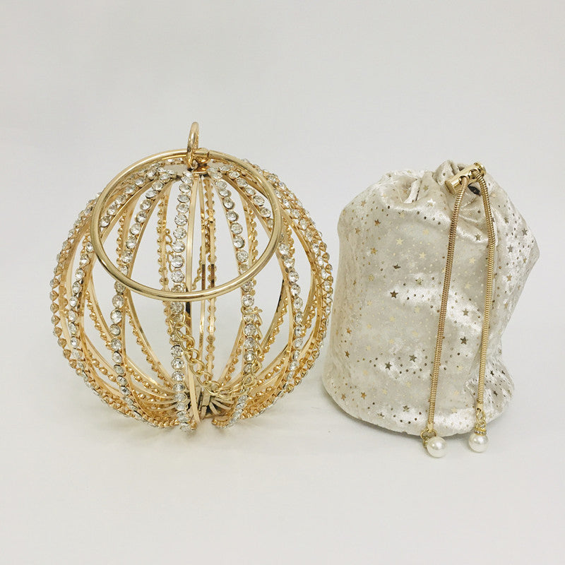 Hollow diamond ball bag dinner bag bird cage bun mother bag handbag