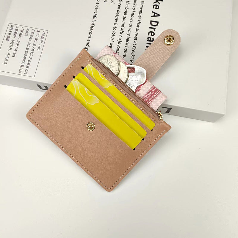 Short Small Card Holder Certificate Holder Women With Zipper