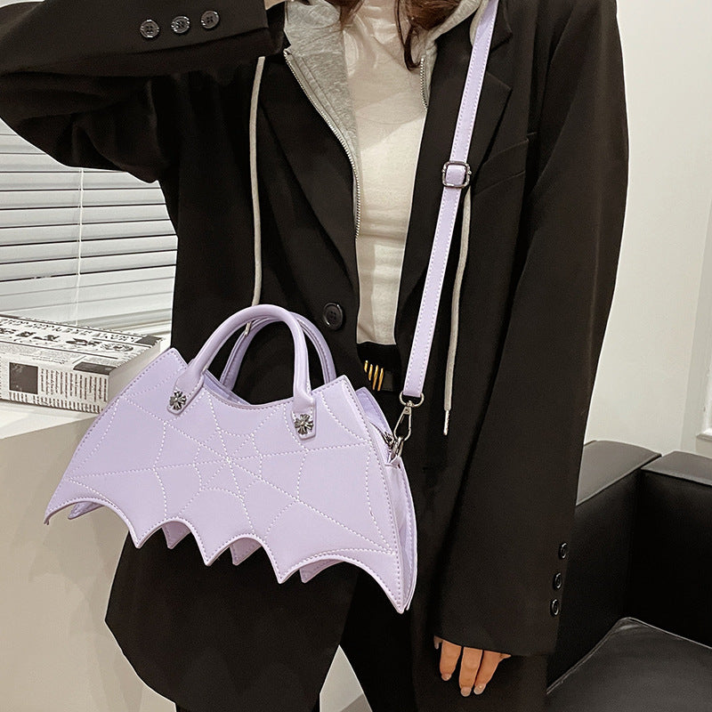 Halloween Spider Web Shape Shoulder Bags Personality Batgirl Tide Pu Handbags Fashoin Messenger Crossbody Bag-Aria Doejay