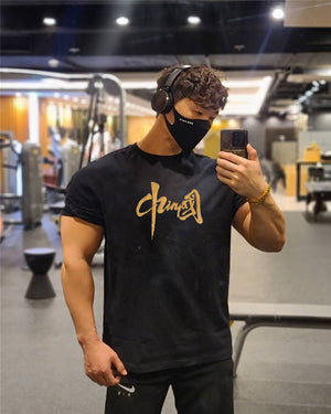 Men's Chinese Fitness Short Sleeve Sports Casual T-shirt-Aria Doejay