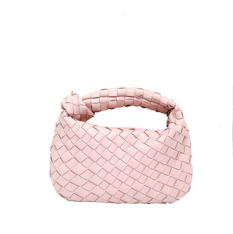 Woven Croissant Knotted Handbag Underarm Hand Bag-Aria Doejay