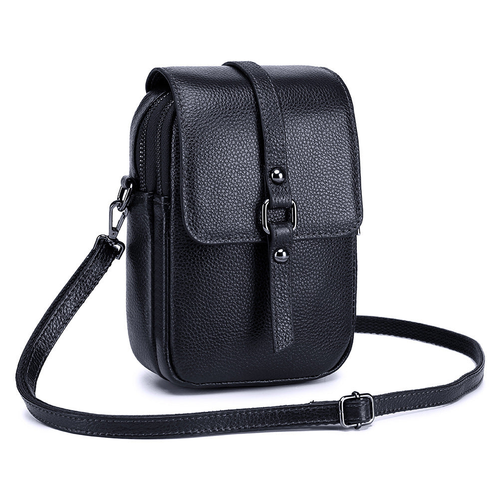 Leather Diagonal Bag For Mobile Phone Shoulder Bags Women-Aria Doejay