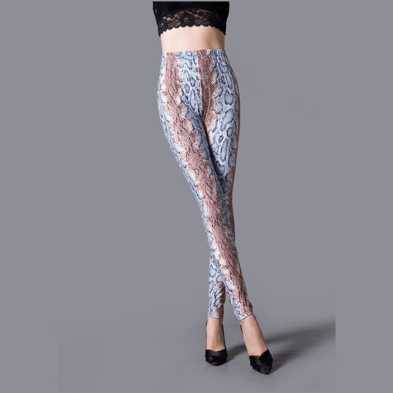 Brushed Cotton Print Camouflage Outerwear Leggings-Aria Doejay