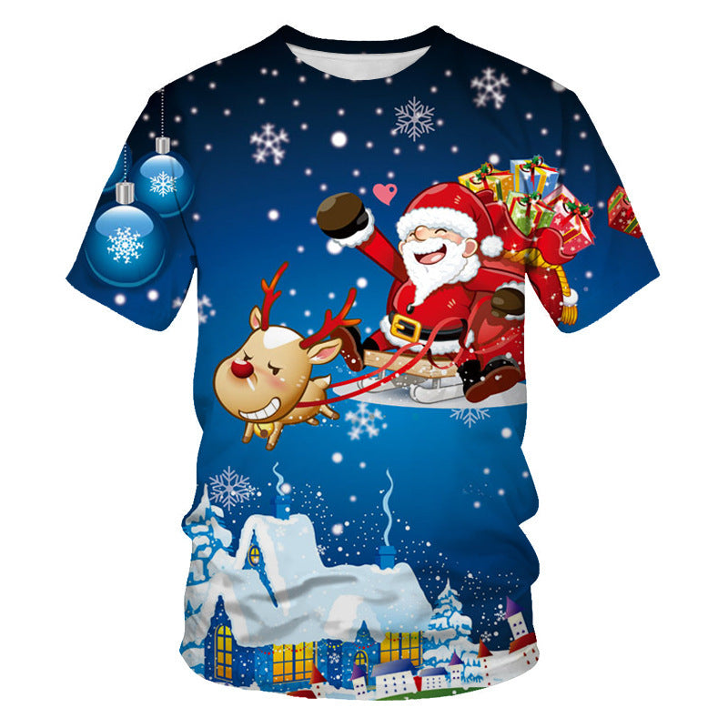 Christmas Support Customized Men's T-shirt 3D Digital Printing Short Sleeve-Aria Doejay