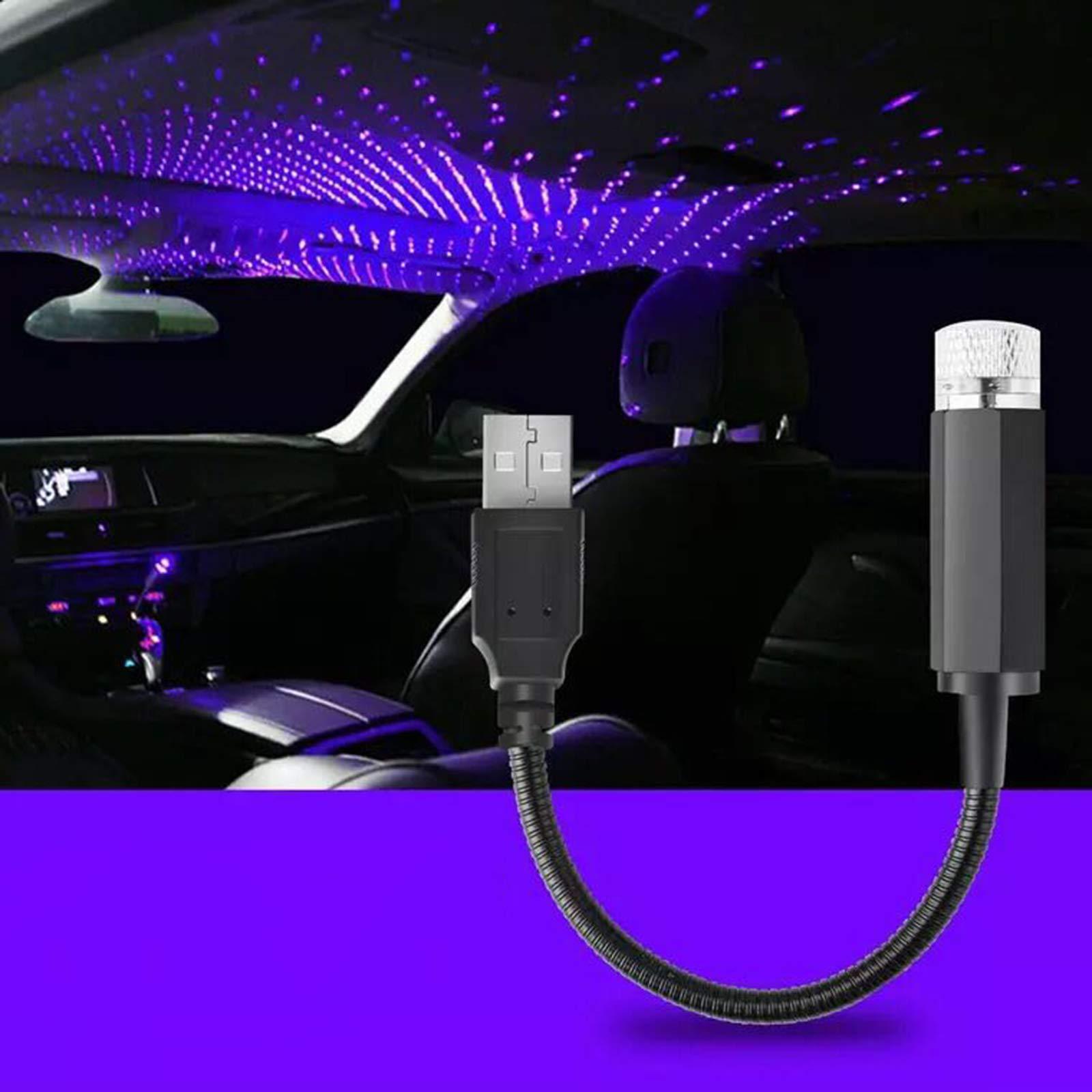 Car LED Starry Sky Night Light USB Powered Galaxy Star Projector Lamp For Car Roof Room Ceiling Decor Plug And Play-Aria Doejay