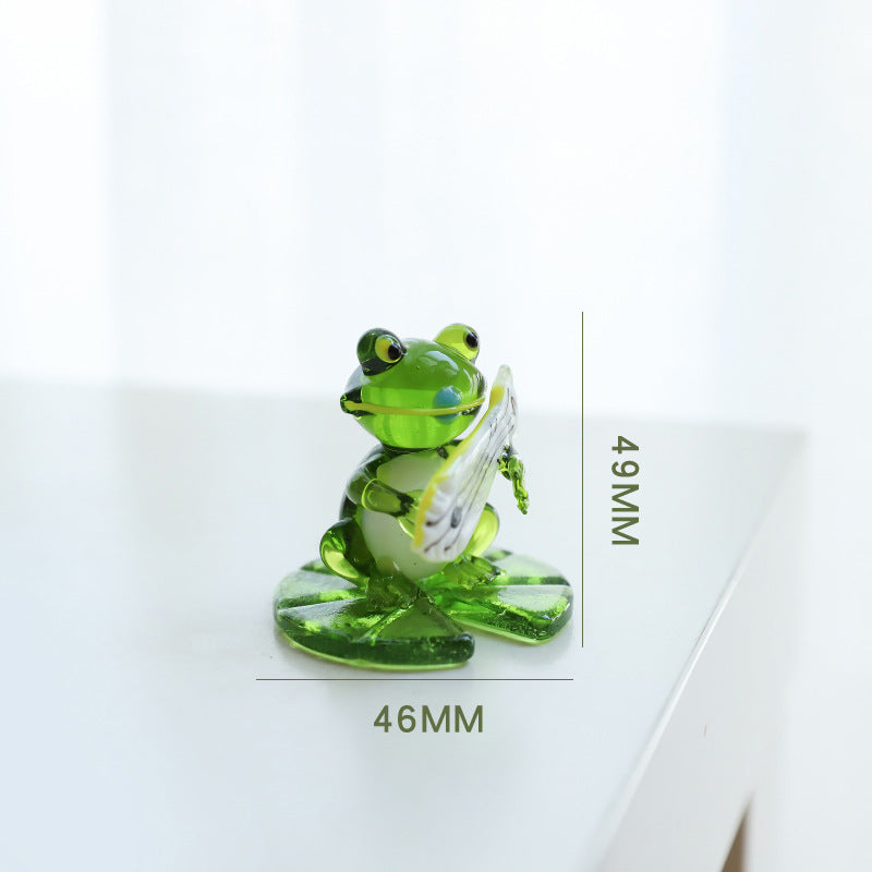 Home Decor Glass Frog Ornament Shape-Aria Doejay