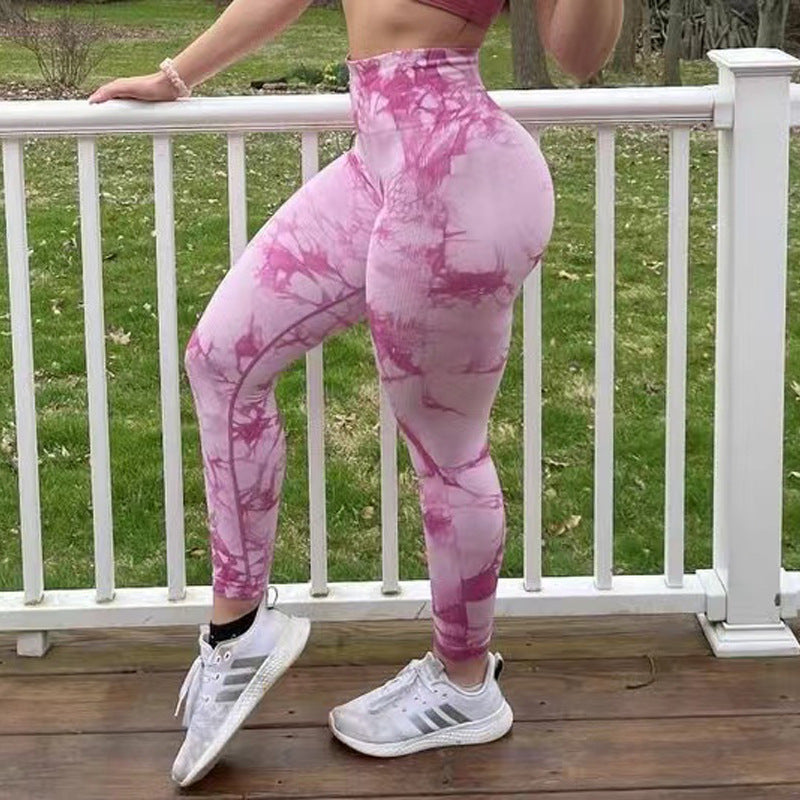 Tie Dye Leggings Women Fitness Yoga Pants Seamless Push Up Workout Tights Gym Sports Legging-Aria Doejay