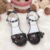 New Lolita Shoes Women's Sweet Pleated Lace Mid-heel Lolita Sandals-Aria Doejay