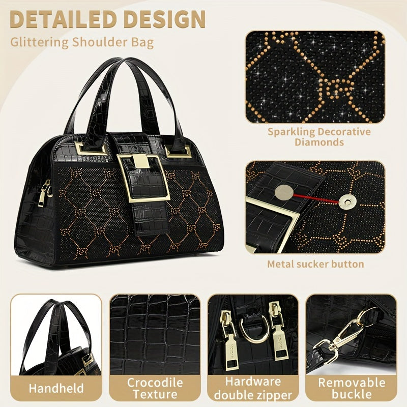 New Womens Bag 2024 Popular Temperament Female Bag Flash Diamond Series Dinner Crossbody Shoulder Bag for Women