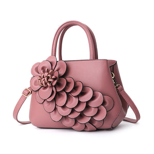 PU leather flower portable shoulder bag