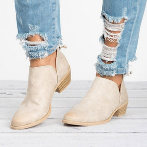 Autumn Women Shoes Retro High Heel Ankle Boots-Aria Doejay