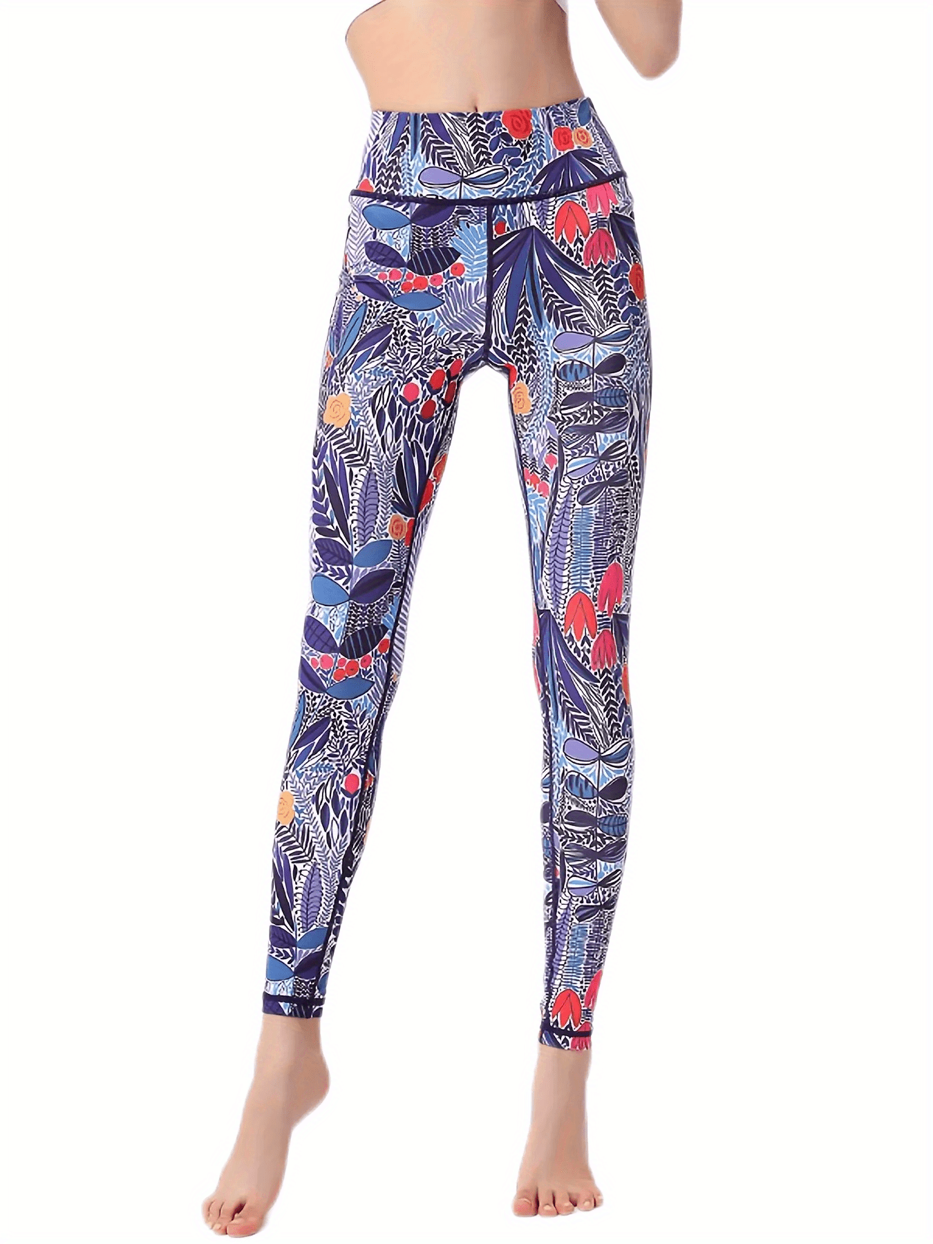 Graphic Yoga Pants - High-Rise Waist, Sculpting Butt Lifting, Tummy Toning Control, Sporty Chic Slimming Leggings for Active Women, Comfortable Fitness and Leisure Wear