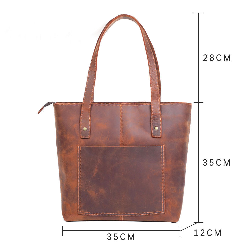 Cowhide Casual Leather Men's And Women's Shoulder Bag