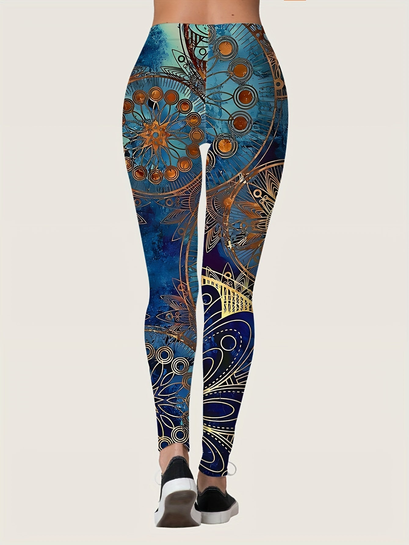 Allover Print Skinny Leggings, Casual Every Day Stretchy Leggings, Women's Clothing