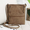 Front zipper contrast messenger bag