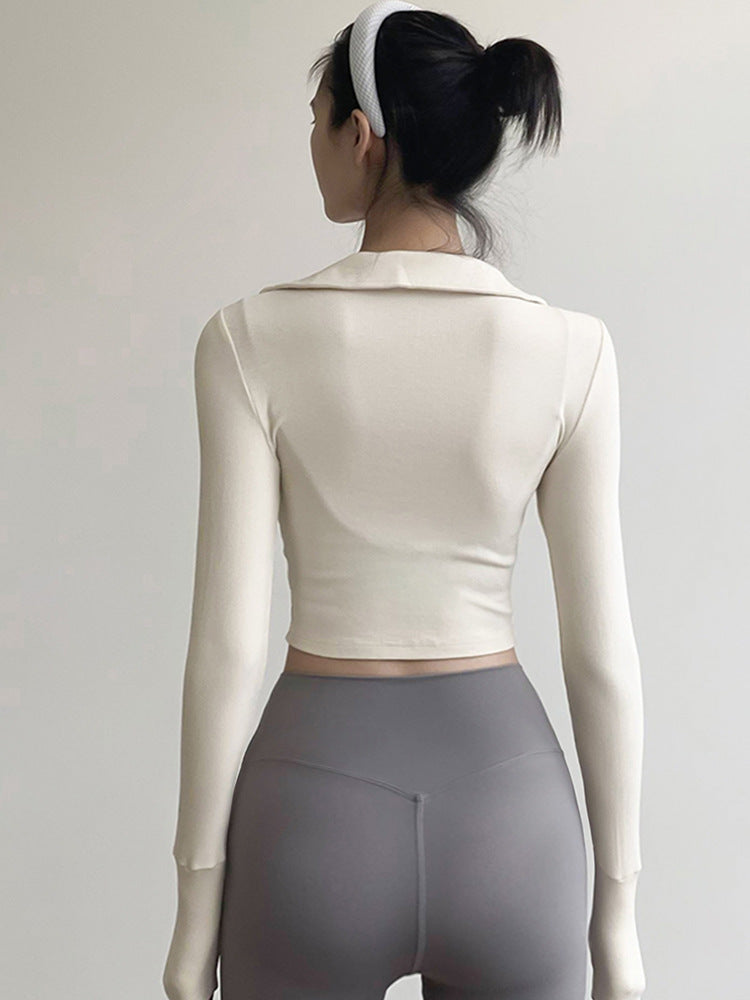 Autumn And Winter Yoga Jacket Running Quick-drying Long Sleeve-Aria Doejay