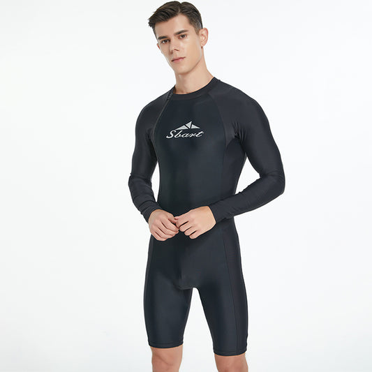 Men's One-piece Swimsuit Tight Long Sleeve Sun Protection Quick-drying