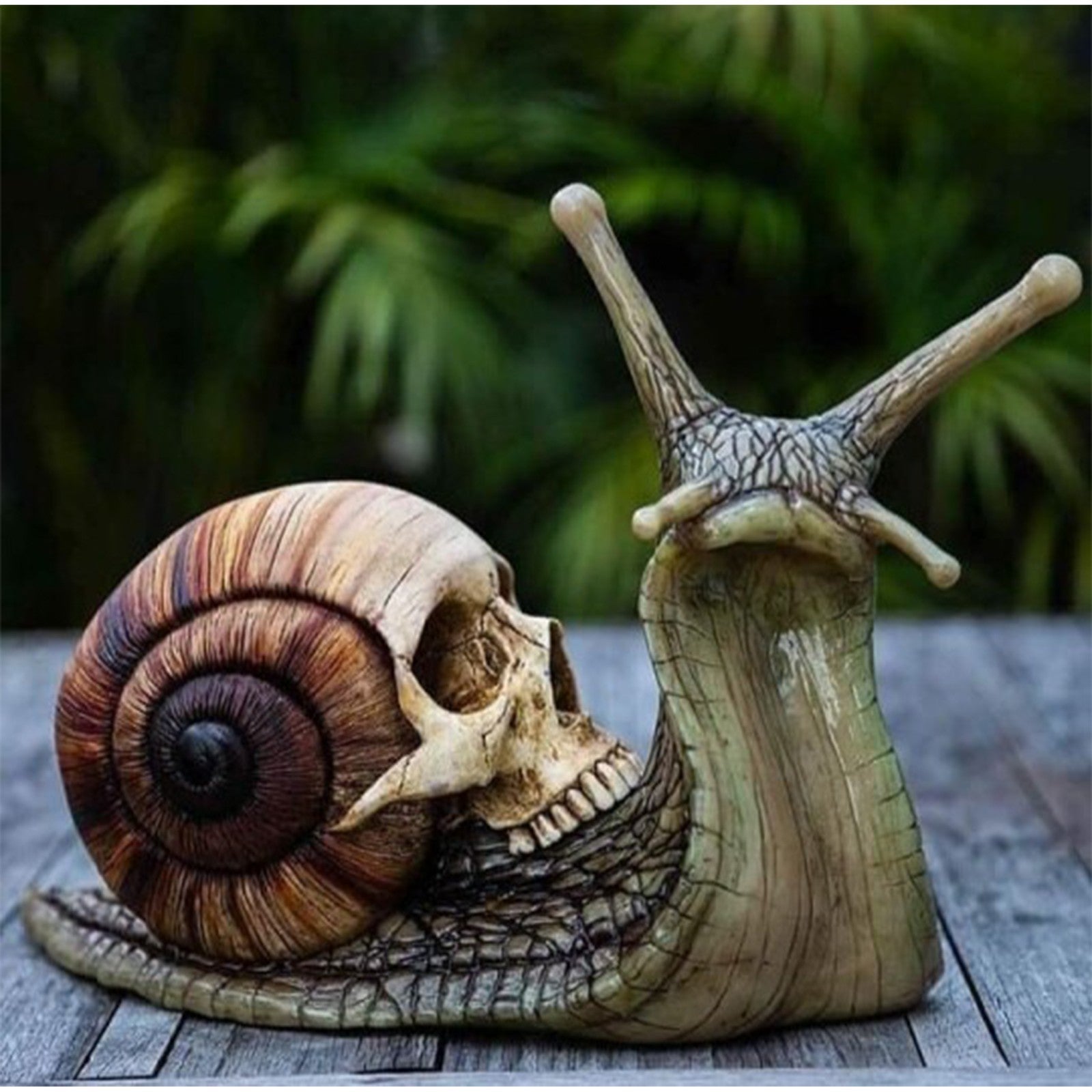 Snail Skull Sculpture Gothic Decoration Snail Statue Patio Snail Figurine Crafts Home Decoration Accessories Kawaii Room Decor-Aria Doejay