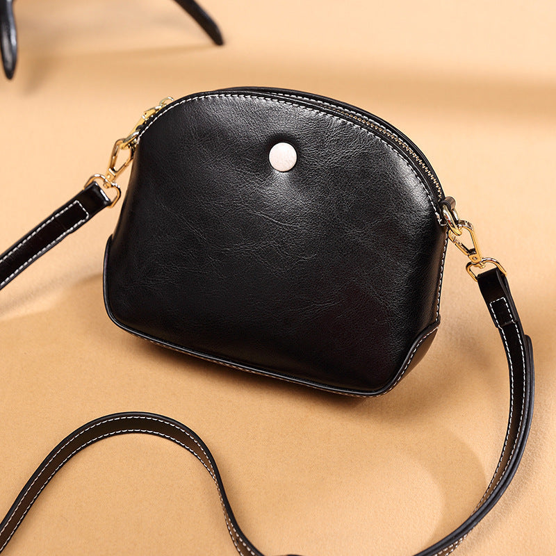 Niche Female Leather One-shoulder Crossbody Bag