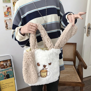 New Long Ear Plush All-match Bag Portable Small Bag