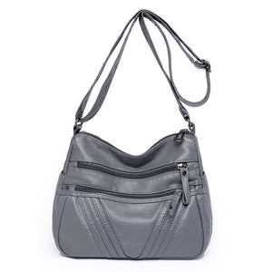 Women's Fashion Casual Crossbody Soft Leather Multi-pocket Shoulder Bag