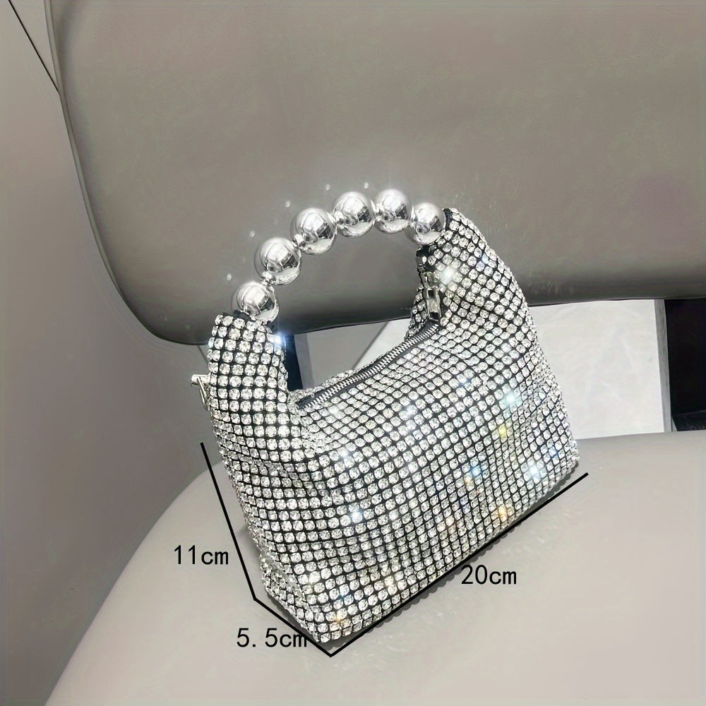 European And American Cross-border Women's Bag Shiny Rhinestone Handbag Chain Dinner Bag Single Shoulder Crossbody Foreign Trade Women's Bag