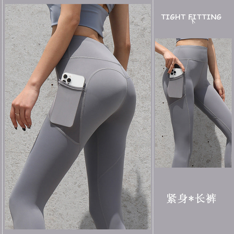 Gym Sport Seamless Leggings With Pockets Push Up High Waist Pants Women Fitness Running Yoga Pants Gym Sport Seamless Leggings-Aria Doejay