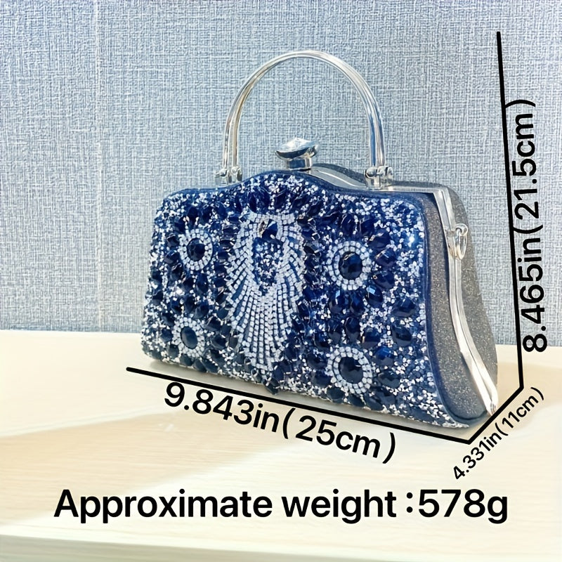 Banquet Bag With Diamond Studded Handbag Ladies' Cheongsam Bag Socialite Banquet Single Shoulder Handbag Diagonal Cross