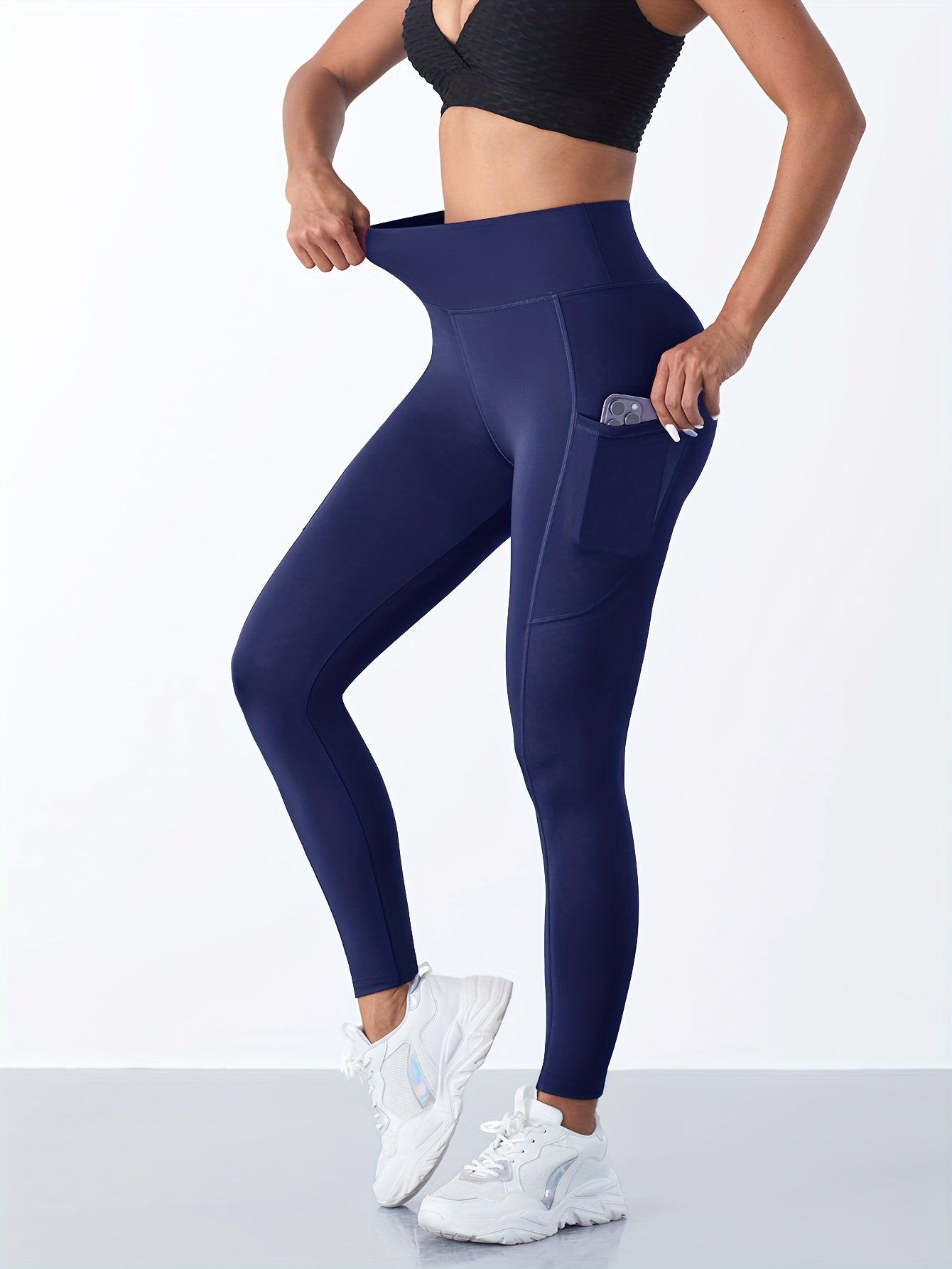 High-Waist, Stretchy Yoga Leggings with Phone Pocket - Slimming, Butt-Lifting Activewear for Women