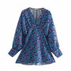 New women's French style new wide-sleeved floral dress-Aria Doejay