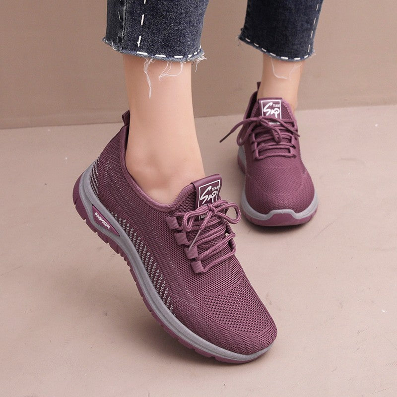 Women's Shoes Mesh Breathable Plus Size Round Head Outdoor Sneakers