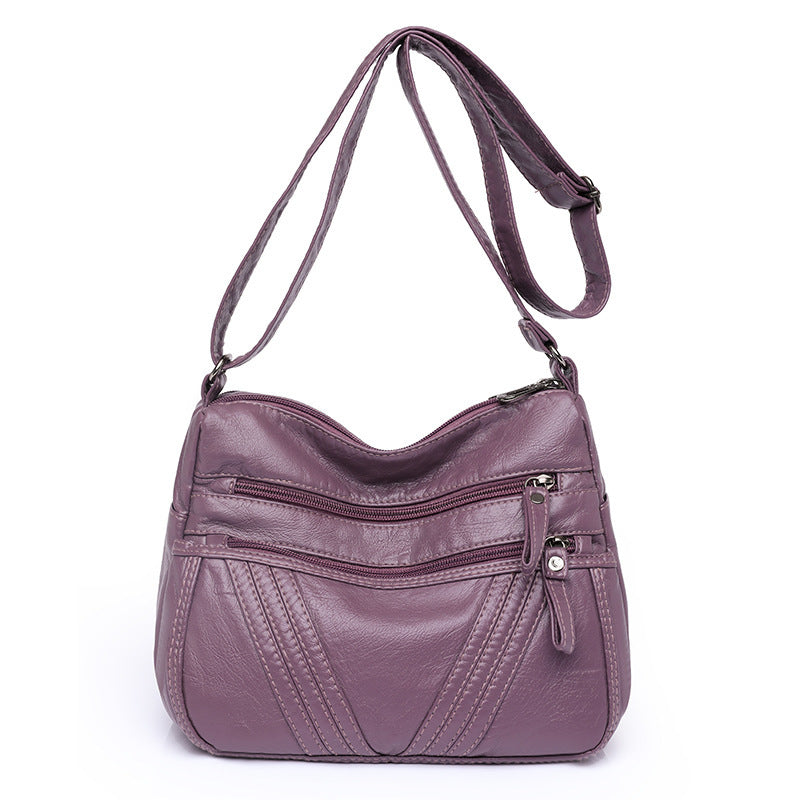 Women's Fashion Casual Crossbody Soft Leather Multi-pocket Shoulder Bag