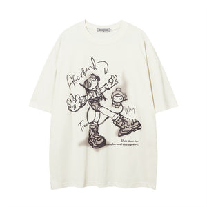 Cartoon Cotton T-shirt For Men And Women-Aria Doejay