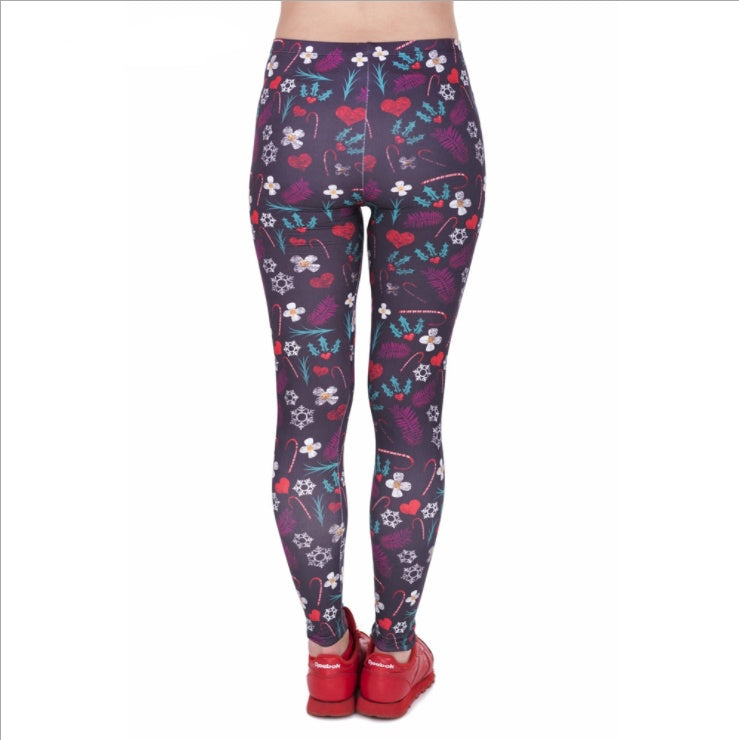 Christmas printed Capris high waisted sports Leggings-Aria Doejay