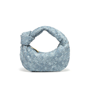 Woven Croissant Knotted Handbag Underarm Hand Bag-Aria Doejay